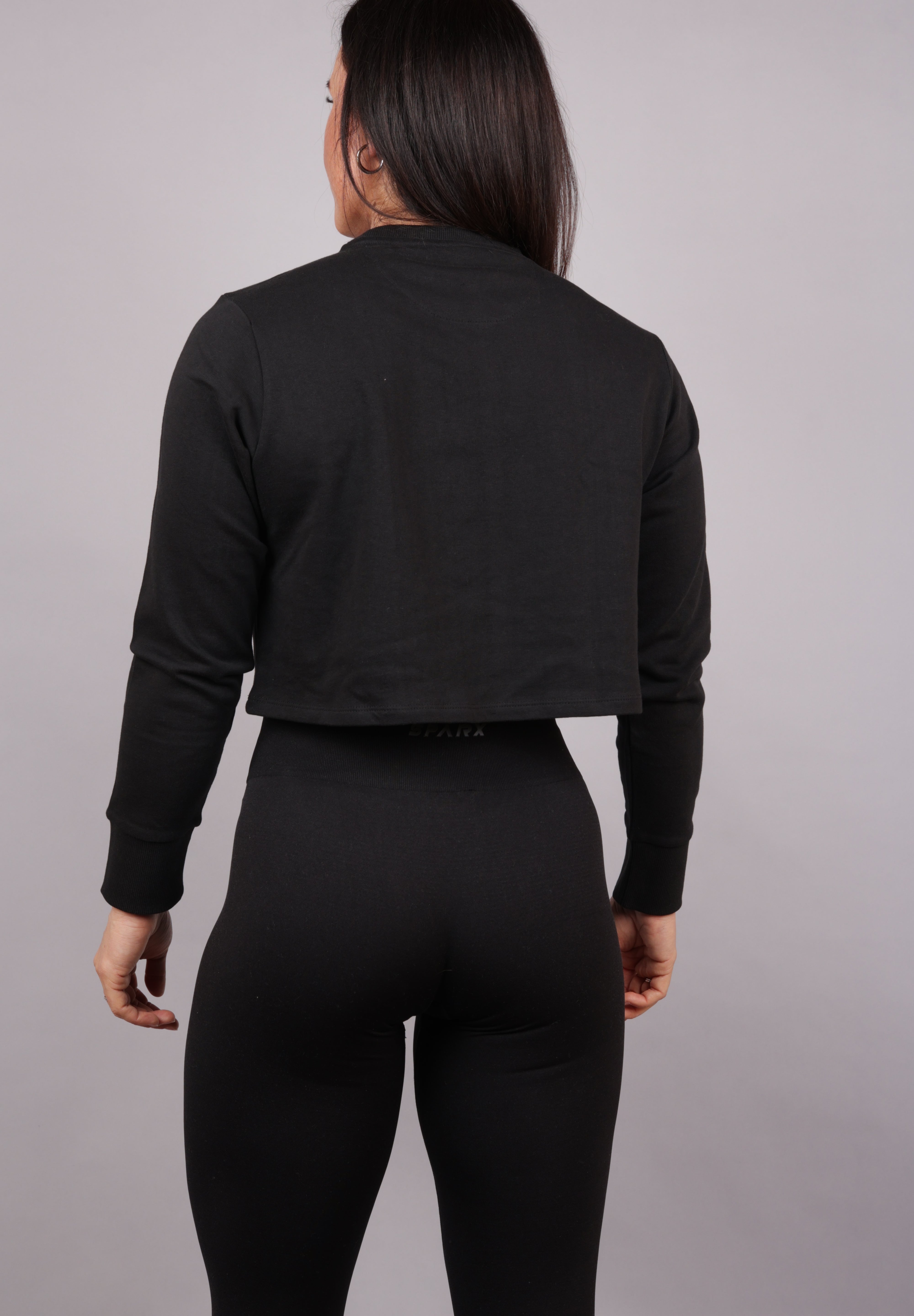 Crop top langermet svart - Sparxwear