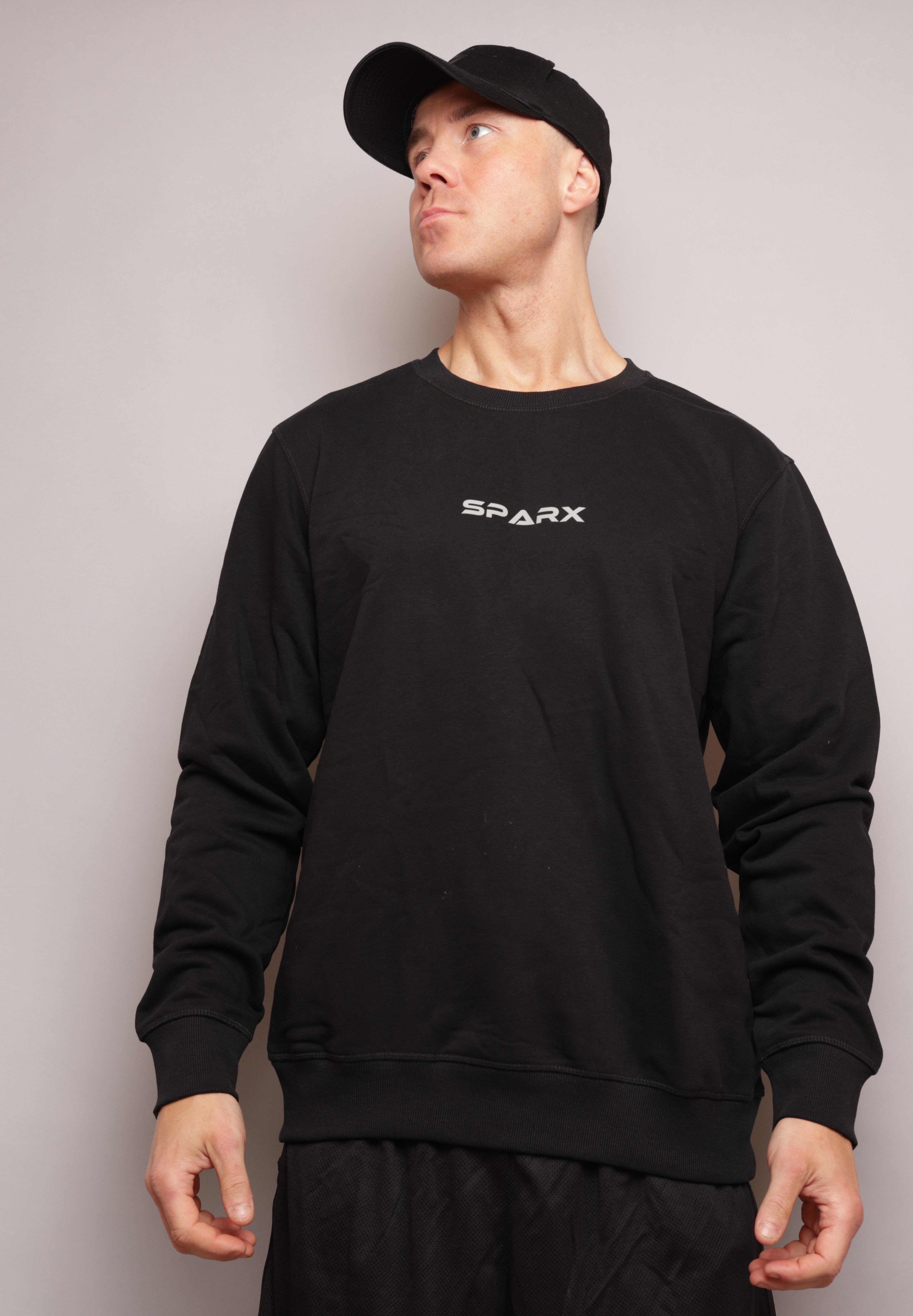 Casual Crewneck svart herre - Sparxwear